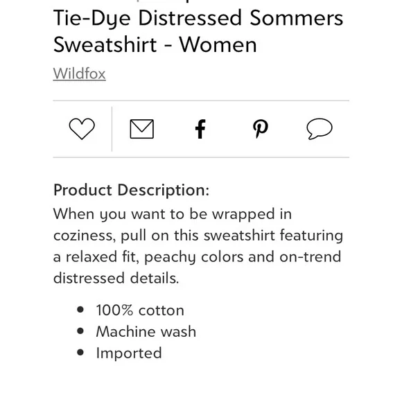 NEW Wildfox Grapefruit Wash Tie-Dye Distressed Sommers Sweatshirt - Picture 4 of 4